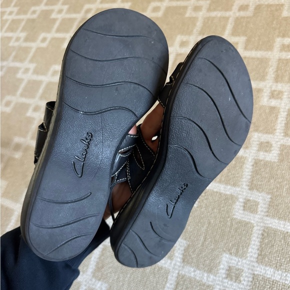 Clarks Collection Leather Comfort Sandals Brown Stitch Slingback Shoes Size 7 - Picture 4 of 9